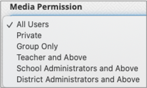 Media Permission Drop Down