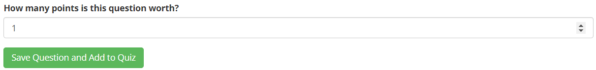 Section where you assign a point value to a question