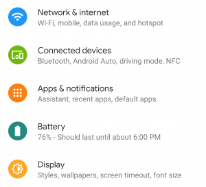 Apps & notifications in Android Settings app