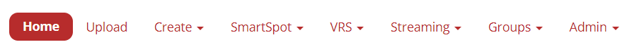 Menu Bar that includes Admin