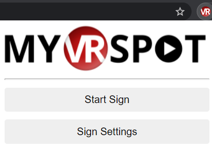 Start Sign Button in Extension Pop Up